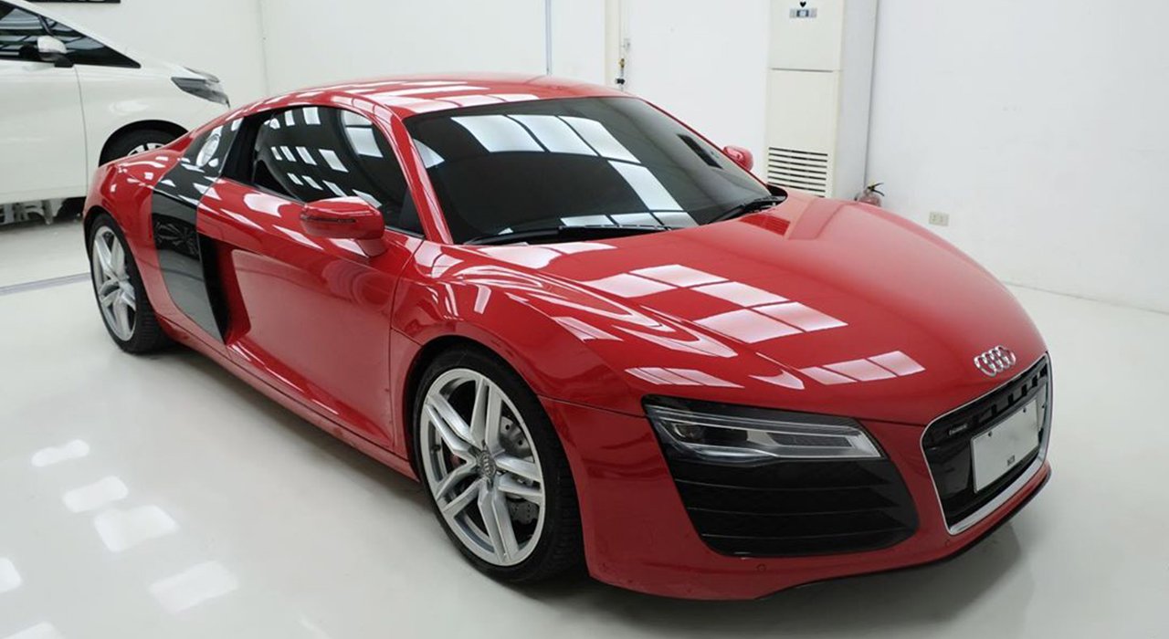 red car with ceramic coating